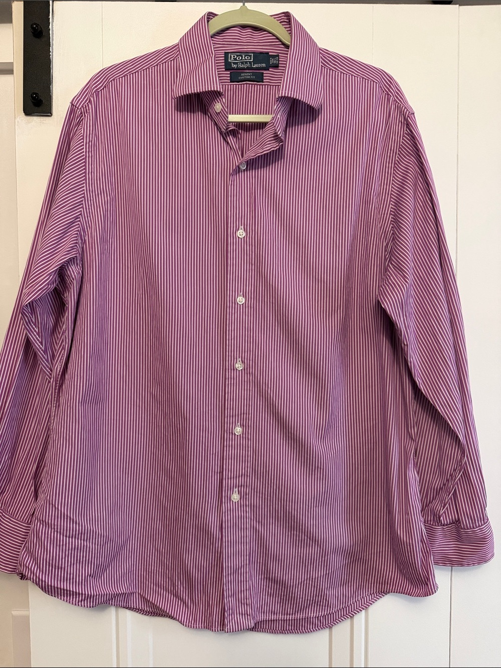 Polo by Ralph Lauren Regent Fit Men's Purple Striped Button-Down Shirt